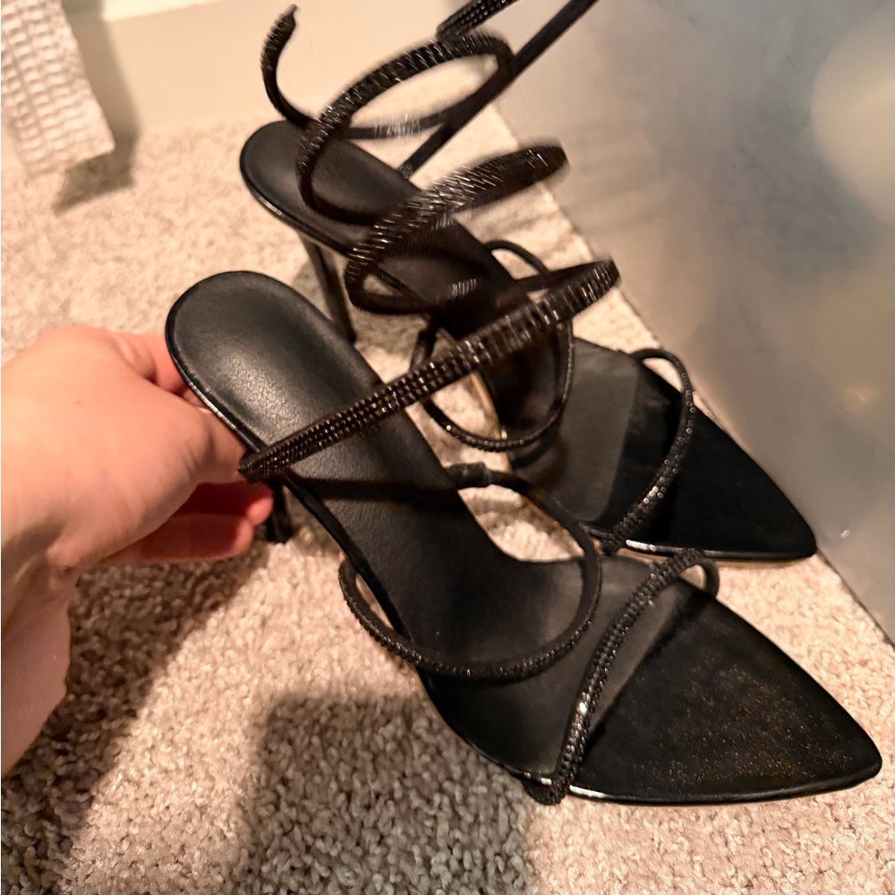Elegant Black Strappy Heels